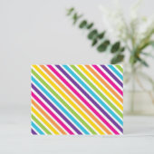 Farbenfrohe Regenbogen-Diagonale Streifen Geschenk Postkarte (Stehend Vorderseite)