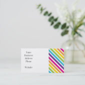 Farbenfrohe Regenbogen-Diagonale Streifen Geschenk Visitenkarte (Stehend Vorderseite)