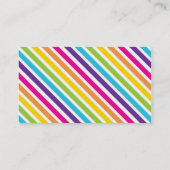 Farbenfrohe Regenbogen-Diagonale Streifen Geschenk Visitenkarte (Rückseite)