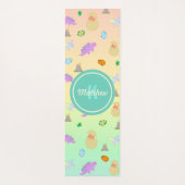 Farbenfrohe Regenbogen Dinosaurier Ei Kinder Junge Yogamatte (Rückseite)