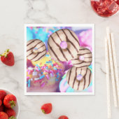 Farbenfrohe Regenbogen-Donuts Papier Napkins Serviette (Beispiel)