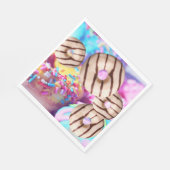 Farbenfrohe Regenbogen-Donuts Papier Napkins Serviette (Ecke)