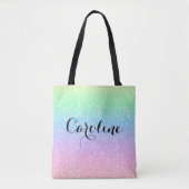 Farbenfrohe Regenbogen Einhorn Glitzer Trendy Must Tasche (Vorderseite)