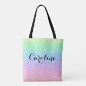 Farbenfrohe Regenbogen Einhorn Glitzer Trendy Must Tasche (Rückseite)