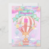 Farbenfrohe Regenbogen Einhorn Heißluftballon Brow Einladung (Vorderseite)