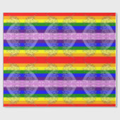 Farbenfrohe Regenbogen-Einhorn-Muster LGBT-Gay Pri Geschenkpapier (Flach)