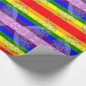 Farbenfrohe Regenbogen-Einhorn-Muster LGBT-Gay Pri Geschenkpapier (Ecke)