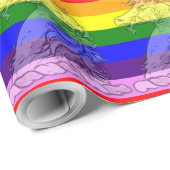 Farbenfrohe Regenbogen-Einhorn-Muster LGBT-Gay Pri Geschenkpapier (Rolleneckpunkt)