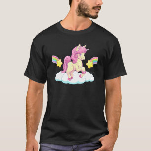 Farbenfrohe Regenbogen Einhorn Niedliche Magische  T-Shirt