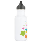 Farbenfrohe Regenbogen Einhorn Sterne Girly Indivi Edelstahlflasche (Links)