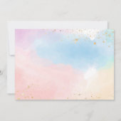 Farbenfrohe Regenbogen Einladung zum ersten Geburt (Rückseite)