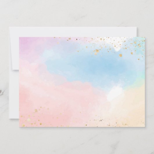 Farbenfrohe Regenbogen Einladung zum ersten Geburt (Rückseite)