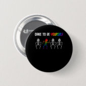 Farbenfrohe Regenbogen für LGBT Prix Button (Vorne & Hinten)
