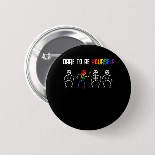 Farbenfrohe Regenbogen für LGBT Prix Button (Vorne & Hinten)