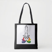 Farbenfrohe Regenbogen-Gay Pride Tintenfisch Tinte Tasche (Vorderseite)