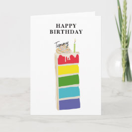 Farbenfrohe Regenbogen Geburtstagstorte Geburtstag Dankeskarte