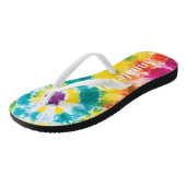 Farbenfrohe Regenbogen Gefärbte Krawatte Individue Badesandalen (Schrägansicht)