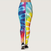 Farbenfrohe Regenbogen-Gefärbte Krawatte Kostüm Leggings (Rückseite)