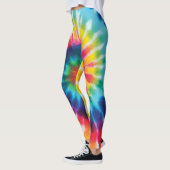 Farbenfrohe Regenbogen-Gefärbte Krawatte Kostüm Leggings (Links)