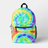 Farbenfrohe Regenbogen-Gefärbte Krawatte Personali Bedruckter Rucksack (Vorderseite)