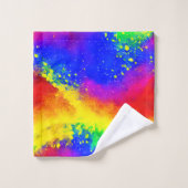 Farbenfrohe Regenbogen-geschweißte Paint-Muster Badhandtuch Set (Waschlappen)