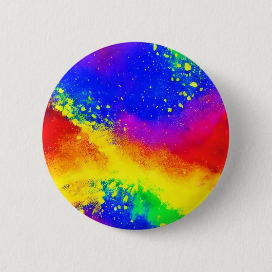 Farbenfrohe Regenbogen-geschweißte Paint-Muster Button (Vorderseite)