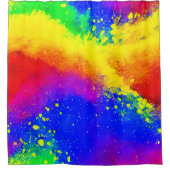 Farbenfrohe Regenbogen-geschweißte Paint-Muster Duschvorhang (Vorderseite)
