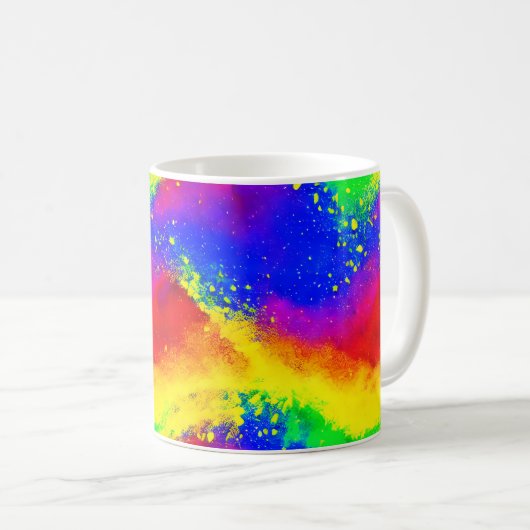 Farbenfrohe Regenbogen-geschweißte Paint-Muster Kaffeetasse (VorderseiteRechts)