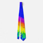 Farbenfrohe Regenbogen-geschweißte Paint-Muster Krawatte (Rückseite)