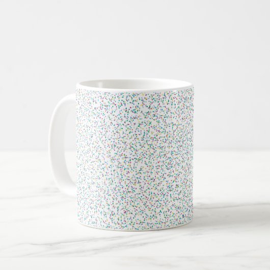 Farbenfrohe Regenbogen-gesprenkelte Punkte Kaffeetasse (Vorderseite Links)