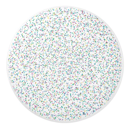 Farbenfrohe Regenbogen-gesprenkelte Punkte Keramikknauf (Vorderseite)