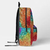 Farbenfrohe Regenbogen-Glittermuster Cool Trendy Bedruckter Rucksack (Links)
