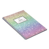 Farbenfrohe Regenbogen-Glitzer-Muster Personalisie Notizblock (Rechte Seite)