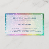 Farbenfrohe Regenbogen-Glitzer-Textur personalisie Visitenkarte (Rückseite)