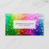 Farbenfrohe Regenbogen-Glitzer-Textur personalisie Visitenkarte (Vorderseite)
