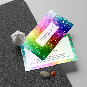 Farbenfrohe Regenbogen-Glitzer-Textur personalisie Visitenkarte
