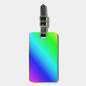 Farbenfrohe Regenbogen Grün Blau Lila Diagonal Ble Gepäckanhänger (Vorderseite vertikal)