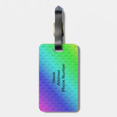 Farbenfrohe Regenbogen Grün Blau Lila Diagonal Ble Gepäckanhänger (Rückseite vertikal)
