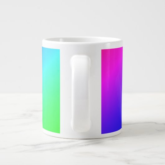Farbenfrohe Regenbogen Grün Blau Lila Diagonal Ble Jumbo-Tasse (Rückseite)
