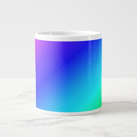 Farbenfrohe Regenbogen Grün Blau Lila Diagonal Ble Jumbo-Tasse (Vorderseite)