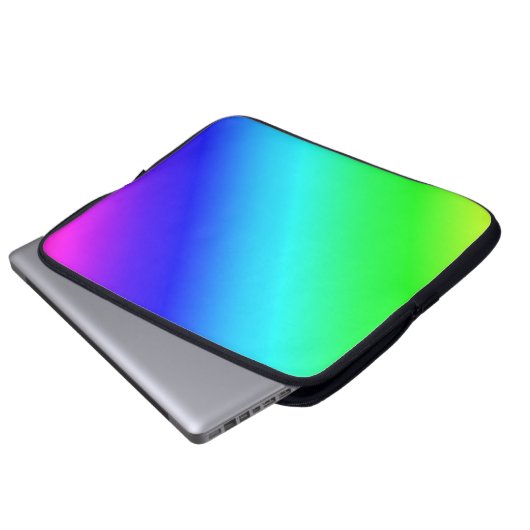 Farbenfrohe Regenbogen Grün Blau Lila Diagonal Ble Laptopschutzhülle (Vorne Knopf)