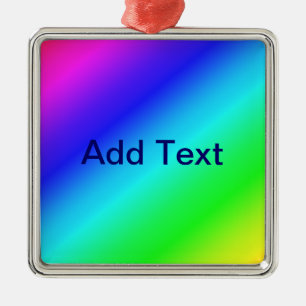 Farbenfrohe Regenbogen Grün Blau Lila Diagonal Ble Silbernes Ornament