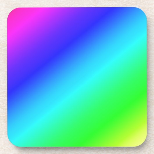 Farbenfrohe Regenbogen Grün Blau Lila Diagonal Ble Untersetzer (Vorderseite)