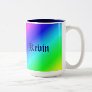 Farbenfrohe Regenbogen Grün Blau Lila Diagonal Ble Zweifarbige Tasse