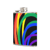 Farbenfrohe Regenbogen-Halbmond-Muster Flachmann (Links)