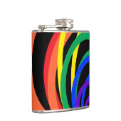 Farbenfrohe Regenbogen-Halbmond-Muster Flachmann (Rechts)