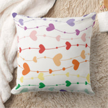 Farbenfrohe Regenbogen Herz-Garland Muster