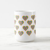 Farbenfrohe Regenbogen Herz Gemusterte Kaffee-Tass Kaffeetasse (Mittel)