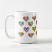 Farbenfrohe Regenbogen Herz Gemusterte Kaffee-Tass Kaffeetasse (Links)