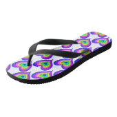 Farbenfrohe Regenbogen-Herz-Liebe Flip Flops Badesandalen (Schrägansicht)